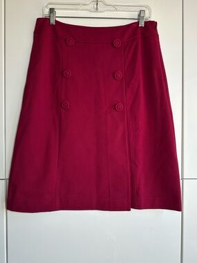 Talbots Burgundy A Line Skirt  Buttons Size 8 NWT Fall Coquette Dark Academia